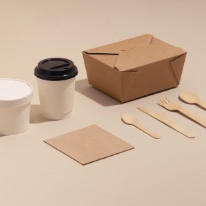 a box and a cup of coffee